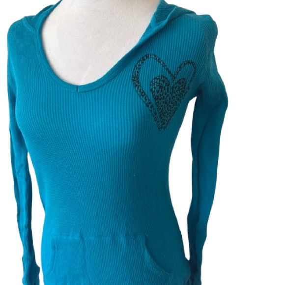 RAINFOREST Blue Long Sleeve Fitted Sweatshirt with Ribbed Embellishments - Picture 1 of 9